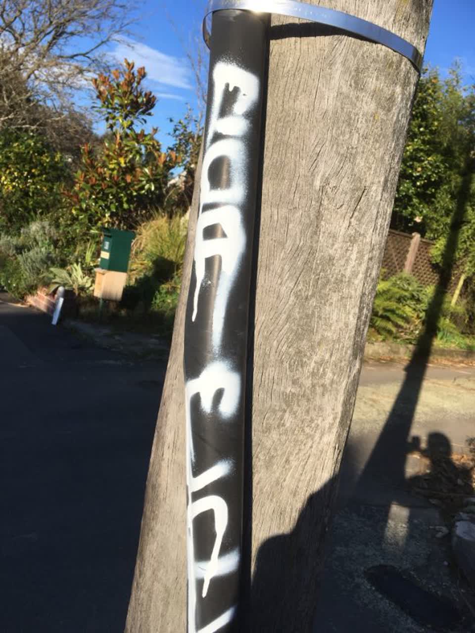 The photograph attached to this graffiti report