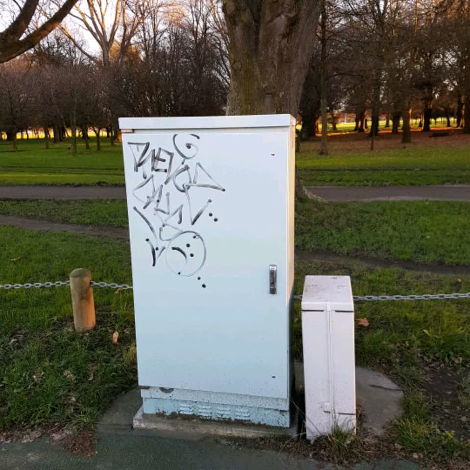 The photograph attached to this graffiti report