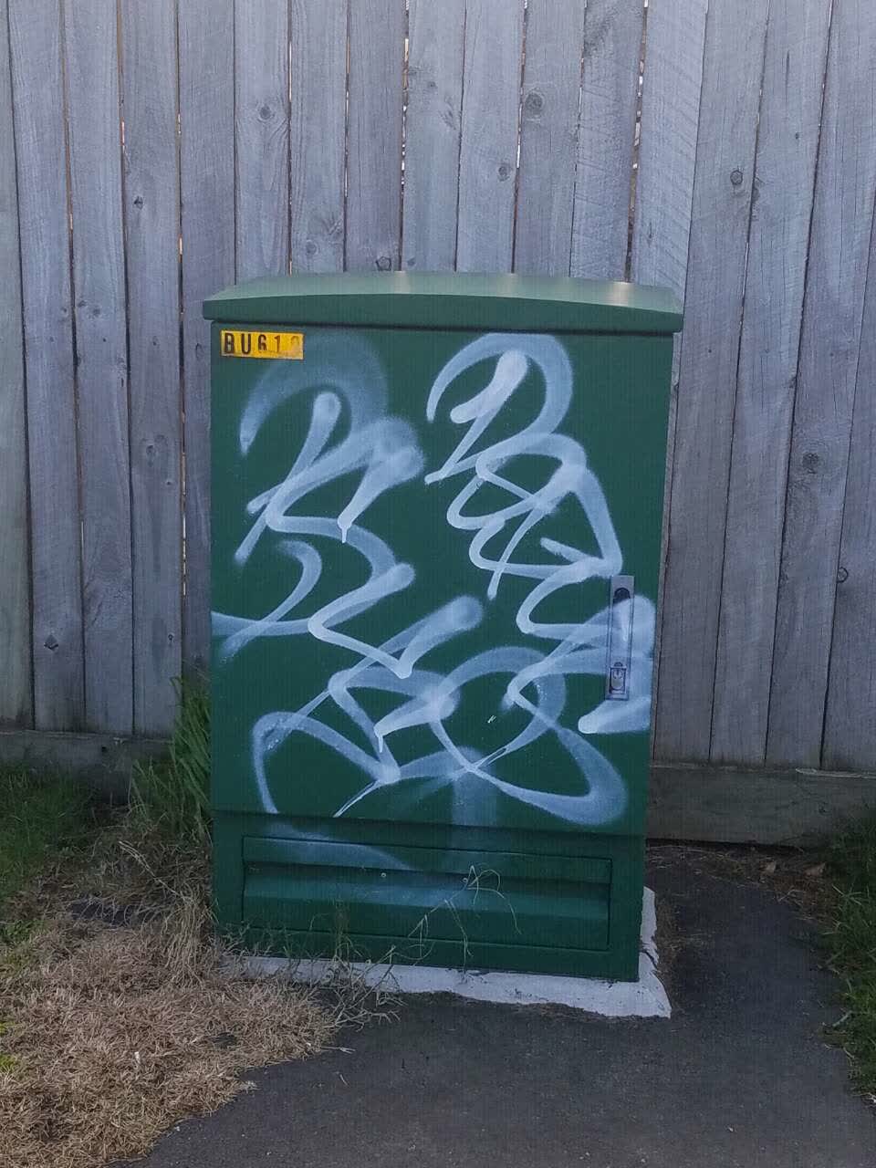 The photograph attached to this graffiti report