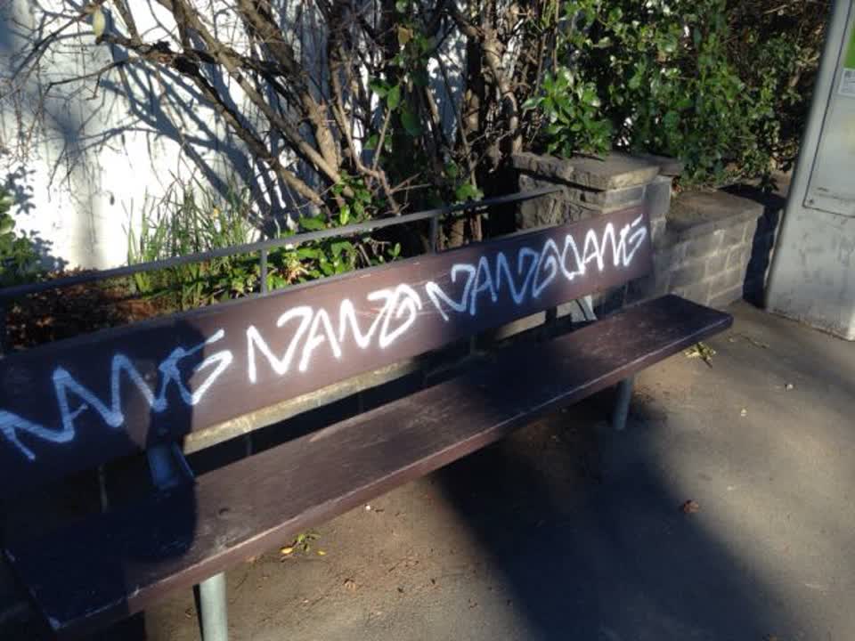 The photograph attached to this graffiti report