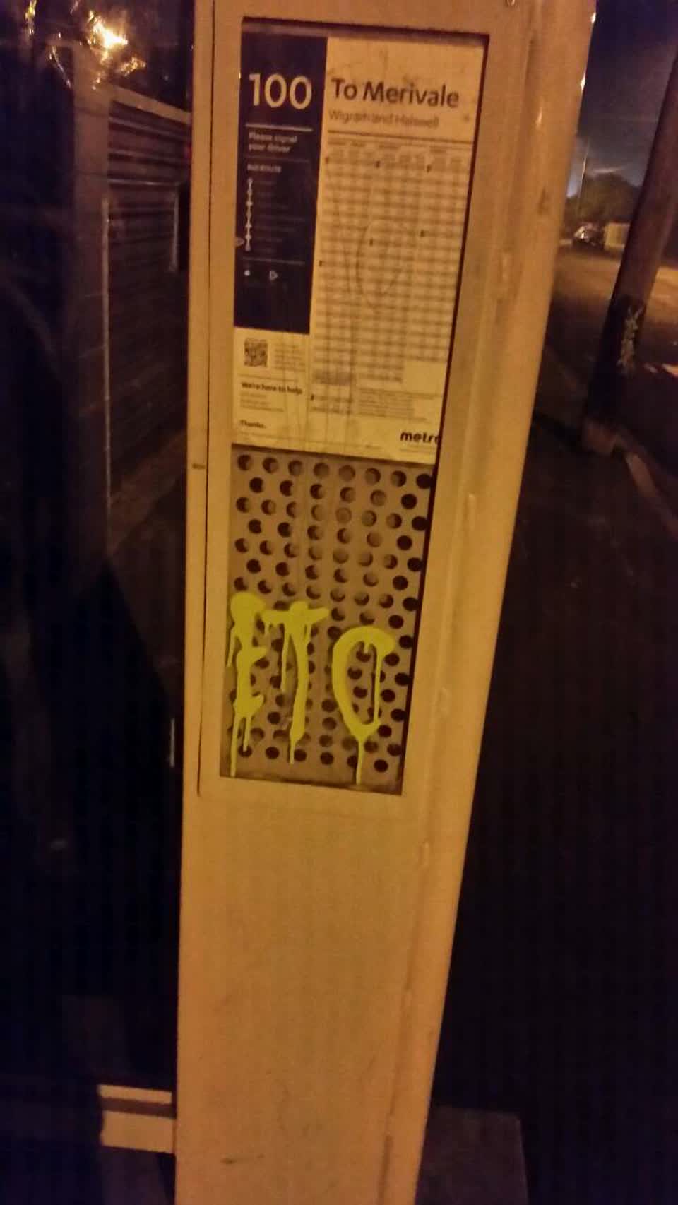 The photograph attached to this graffiti report