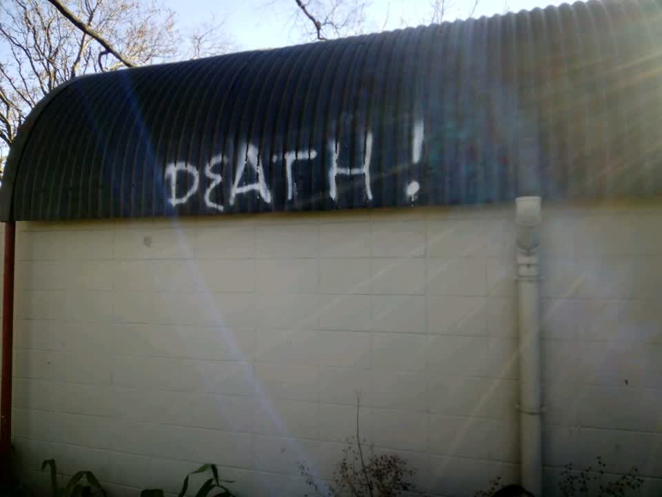 The photograph attached to this graffiti report