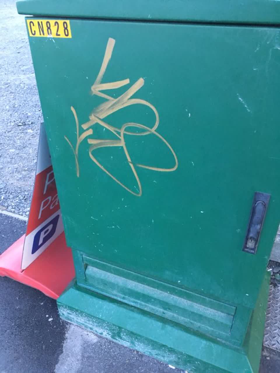 The photograph attached to this graffiti report