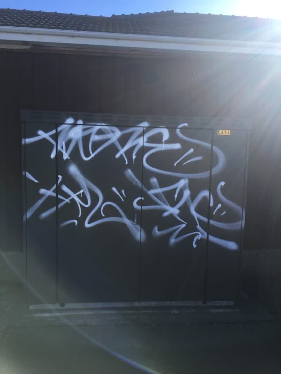 The photograph attached to this graffiti report
