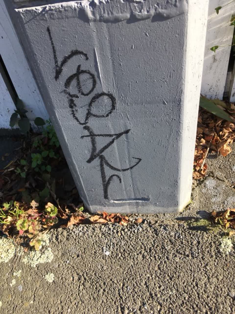 The photograph attached to this graffiti report