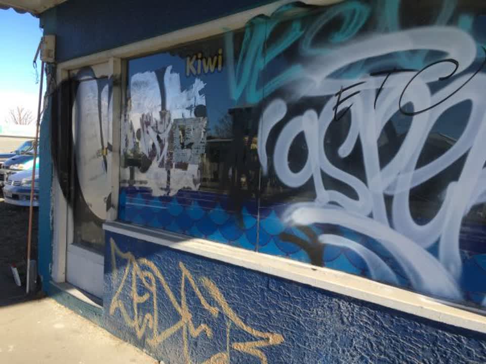 The photograph attached to this graffiti report