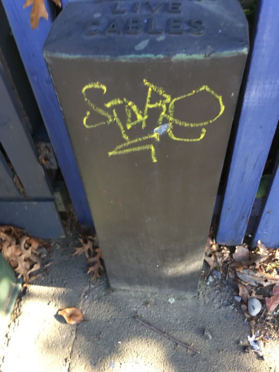 The photograph attached to this graffiti report