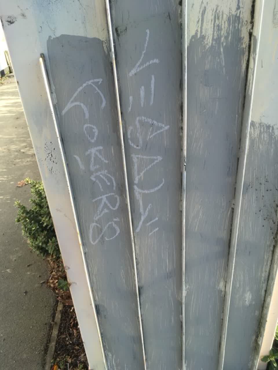 The photograph attached to this graffiti report
