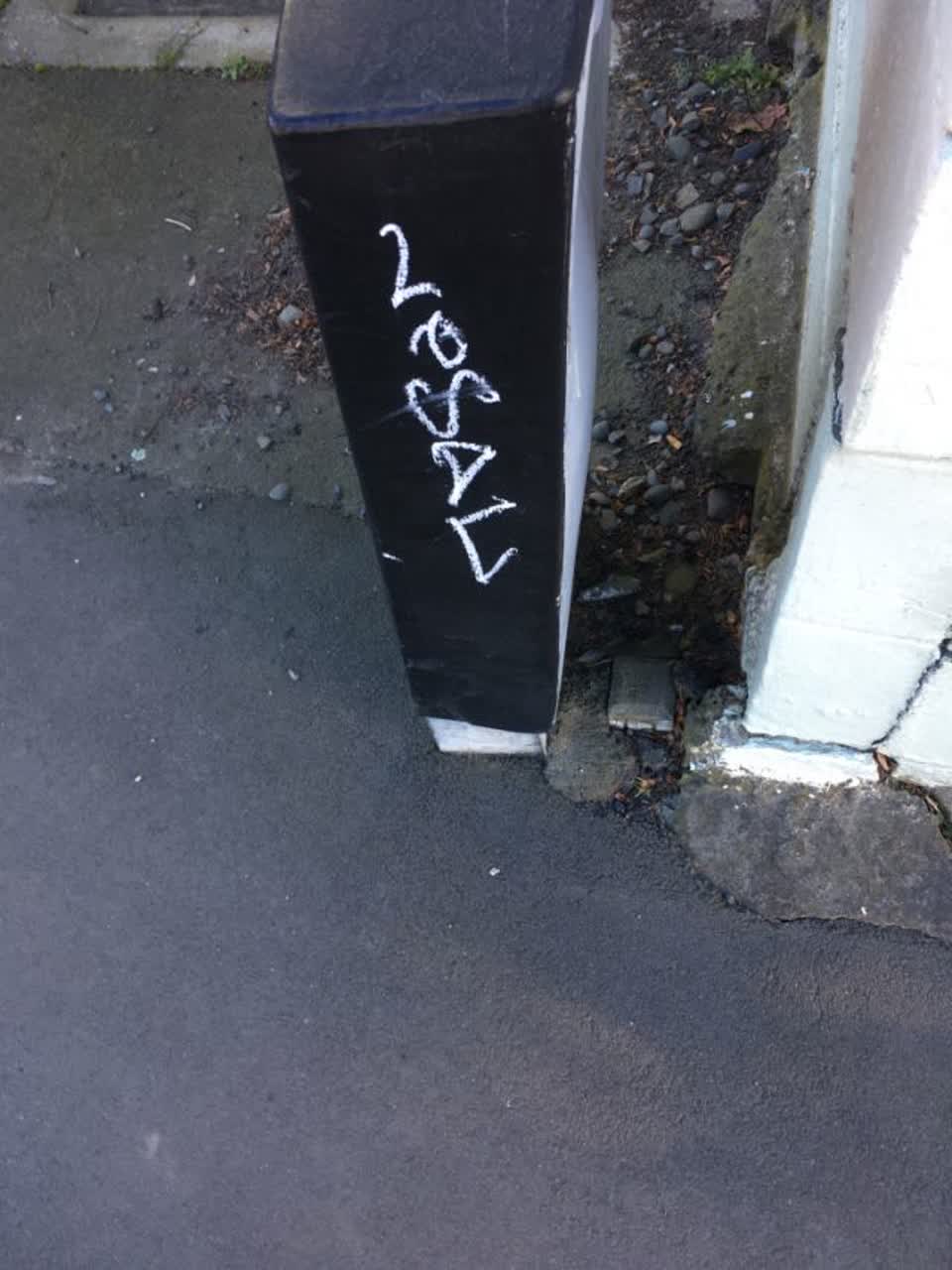 The photograph attached to this graffiti report