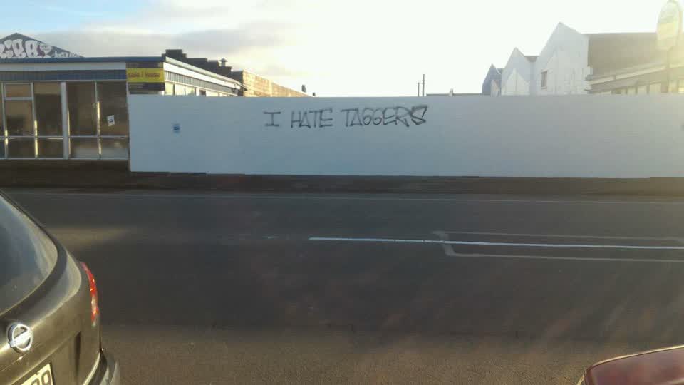 The photograph attached to this graffiti report