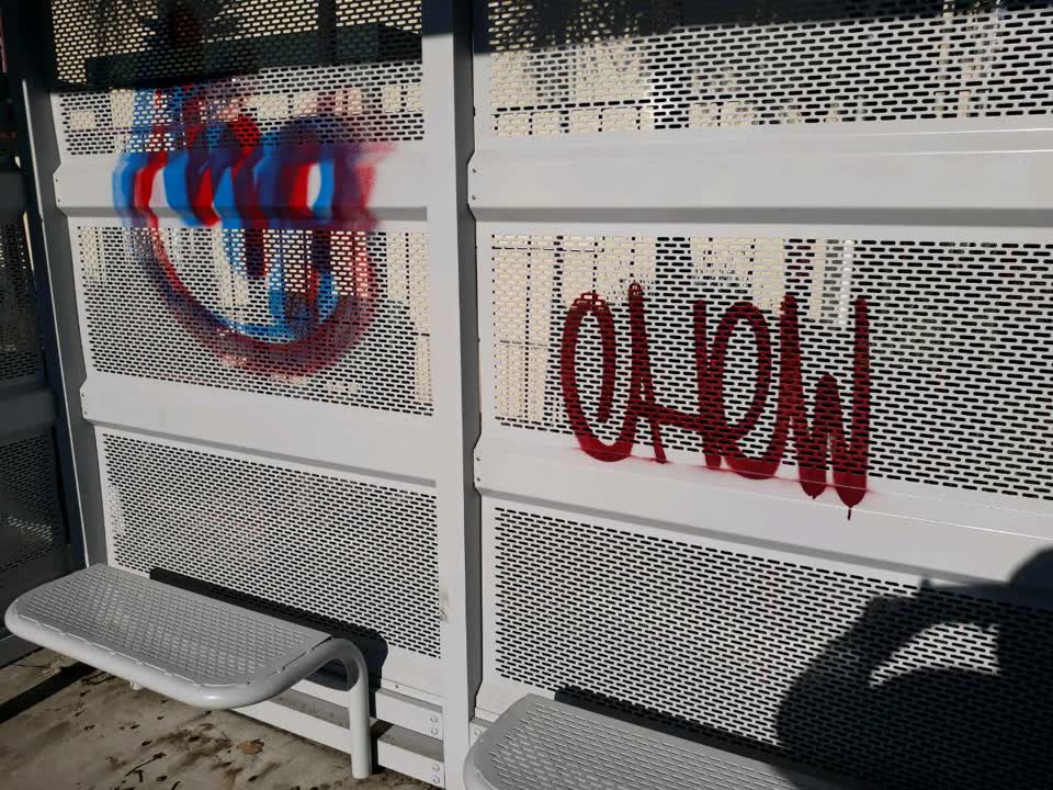 The photograph attached to this graffiti report