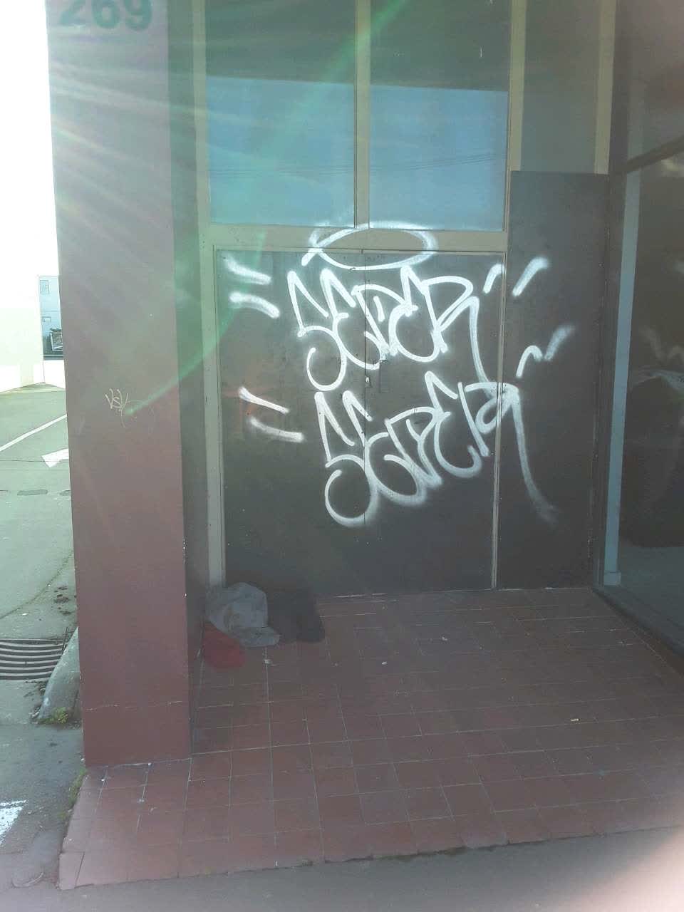 The photograph attached to this graffiti report