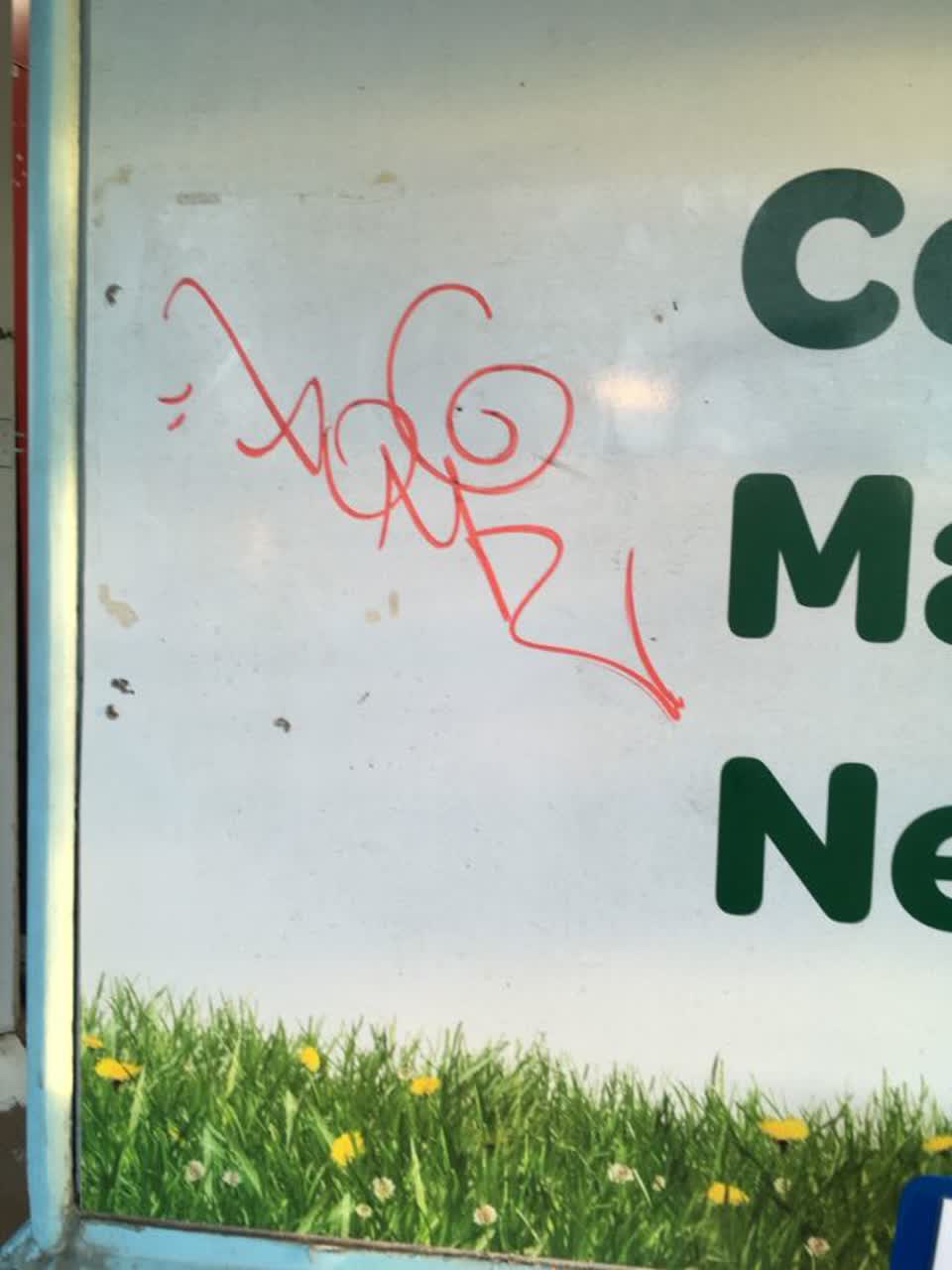The photograph attached to this graffiti report