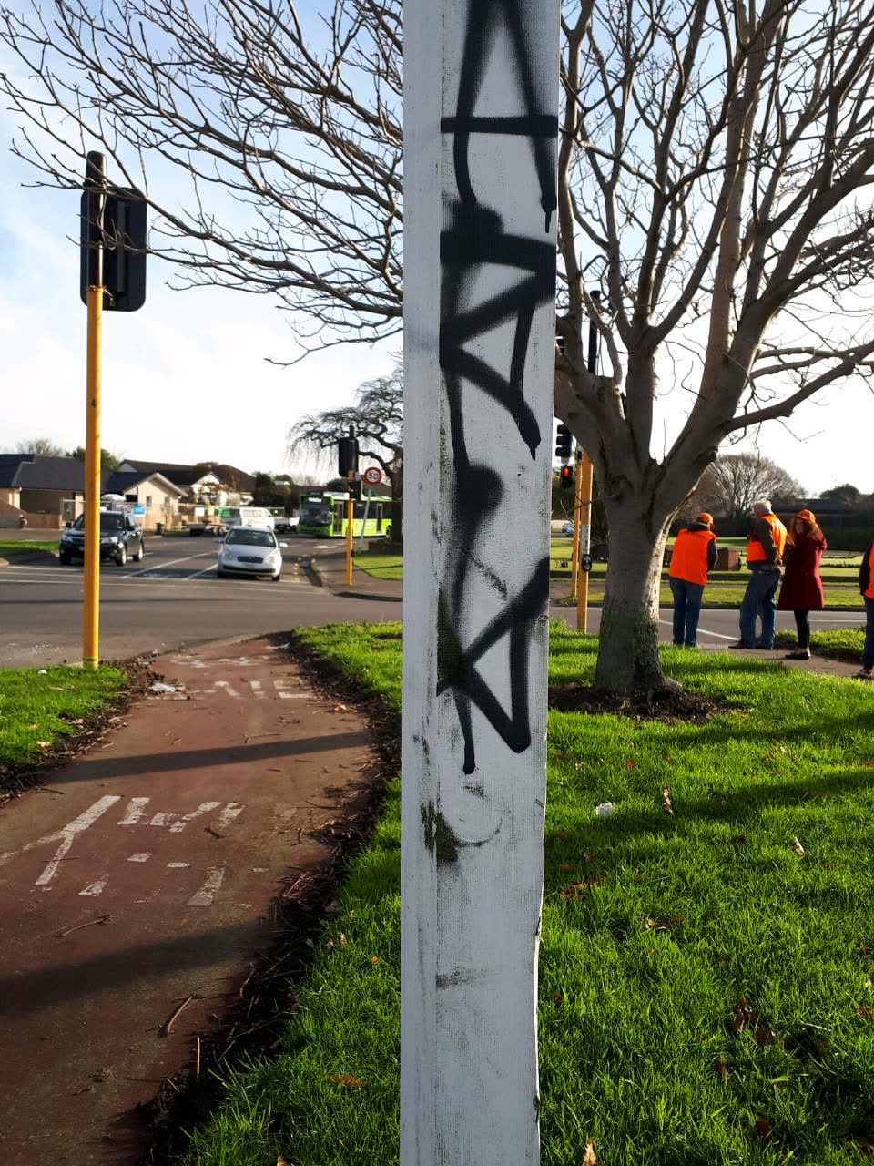 The photograph attached to this graffiti report