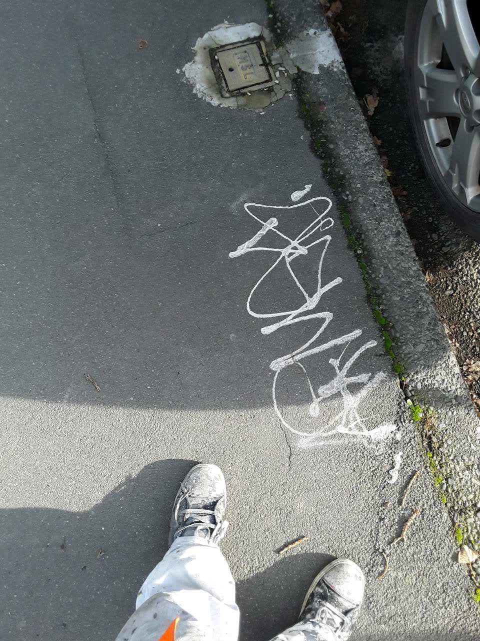 The photograph attached to this graffiti report