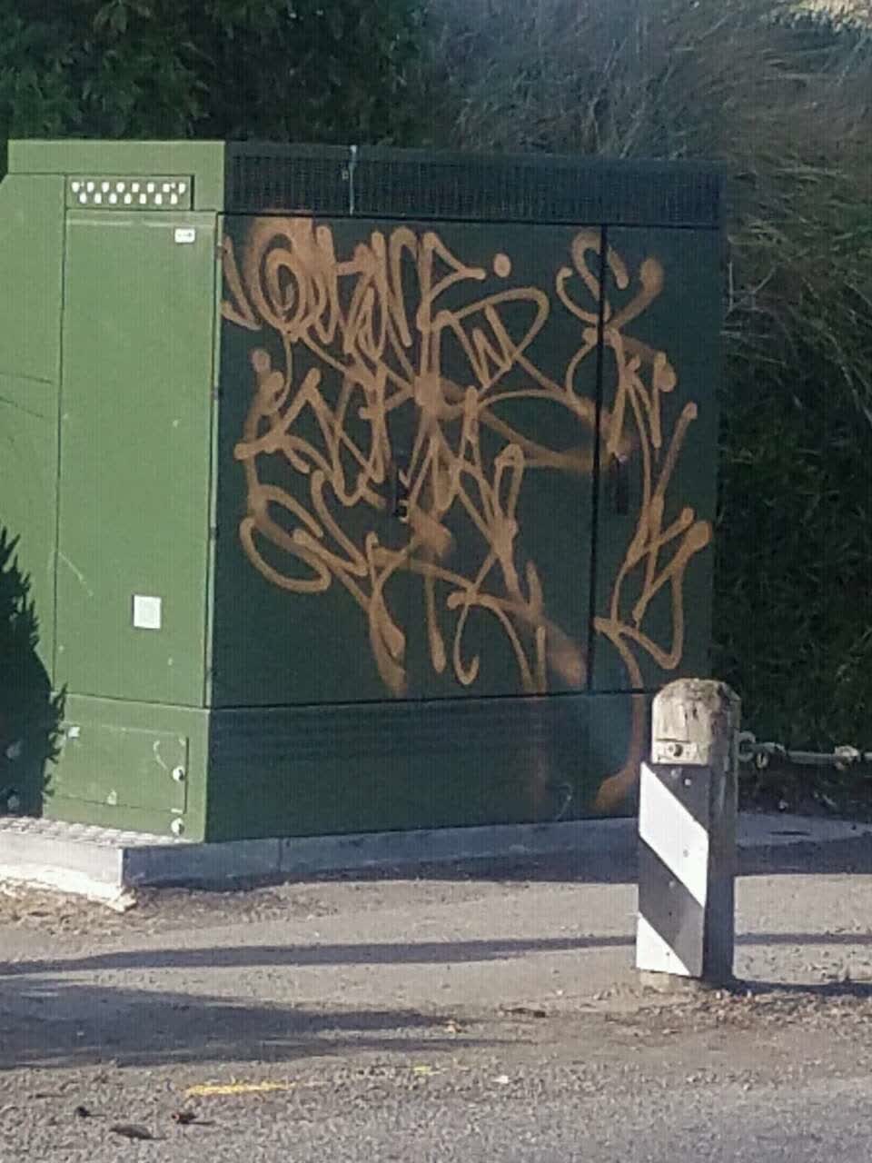 The photograph attached to this graffiti report
