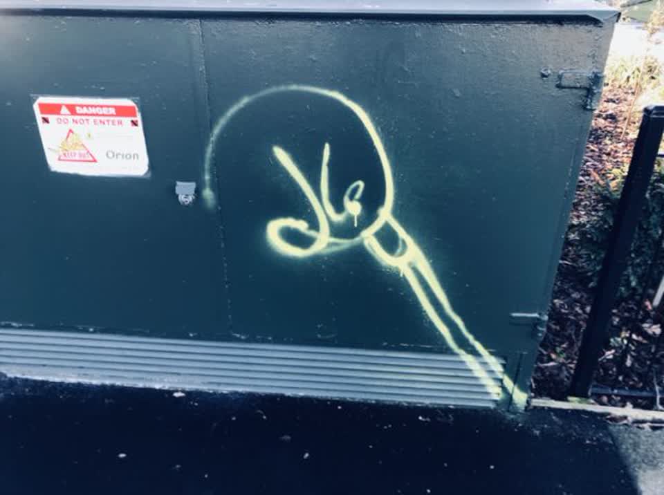 The photograph attached to this graffiti report