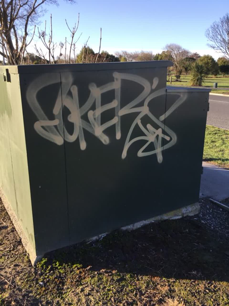 The photograph attached to this graffiti report