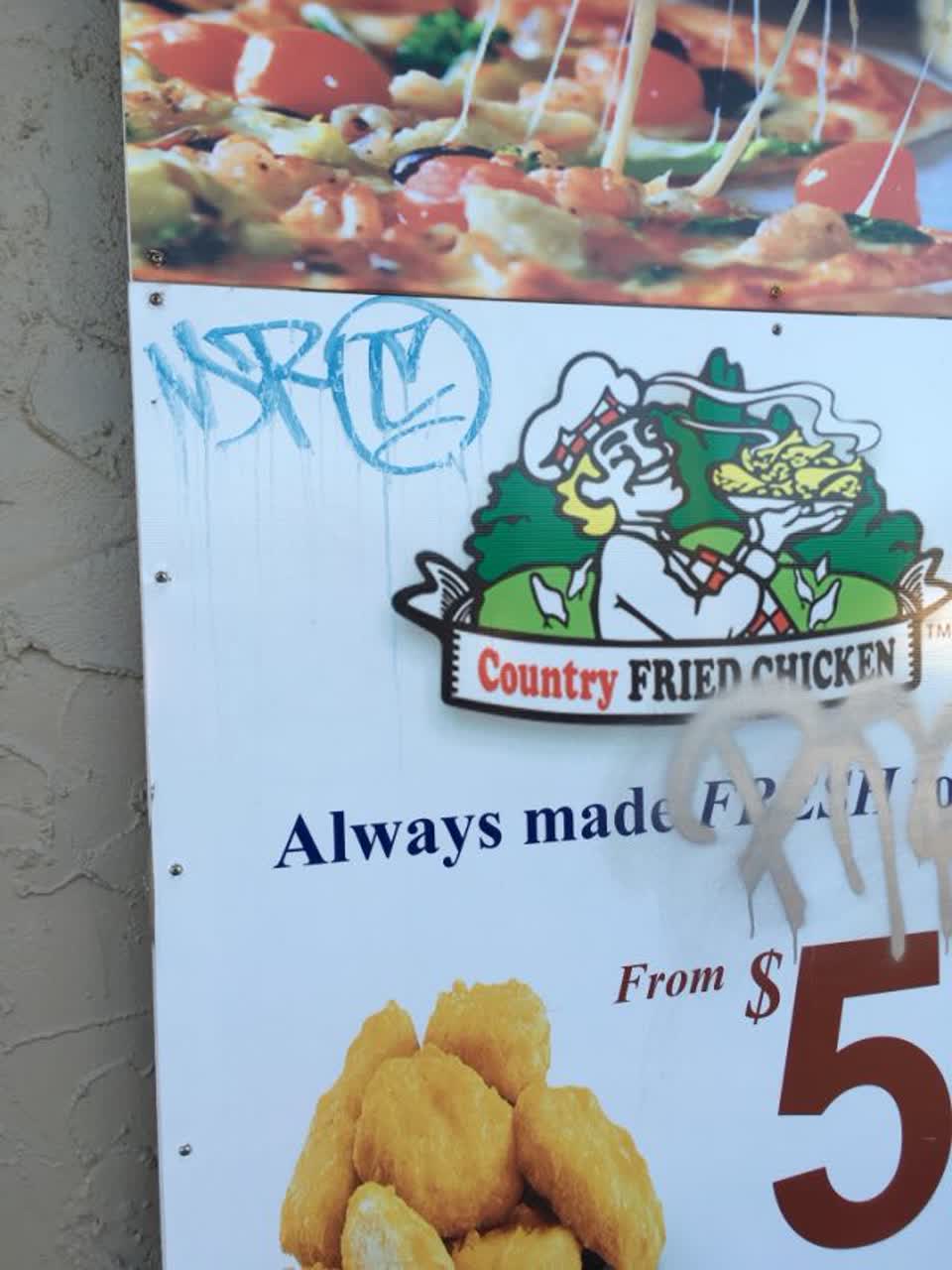 The photograph attached to this graffiti report