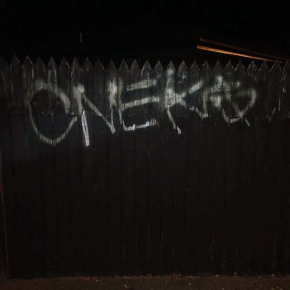 The photograph attached to this graffiti report