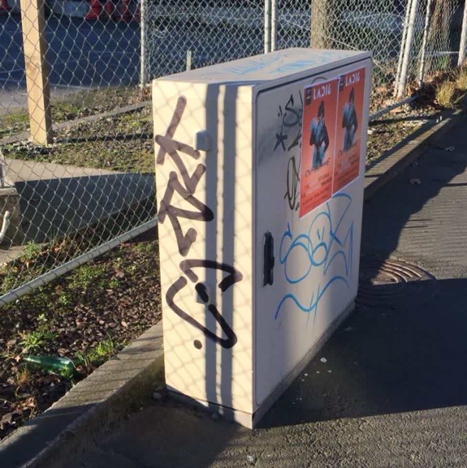 The photograph attached to this graffiti report