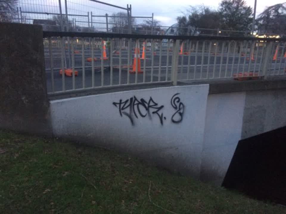 The photograph attached to this graffiti report