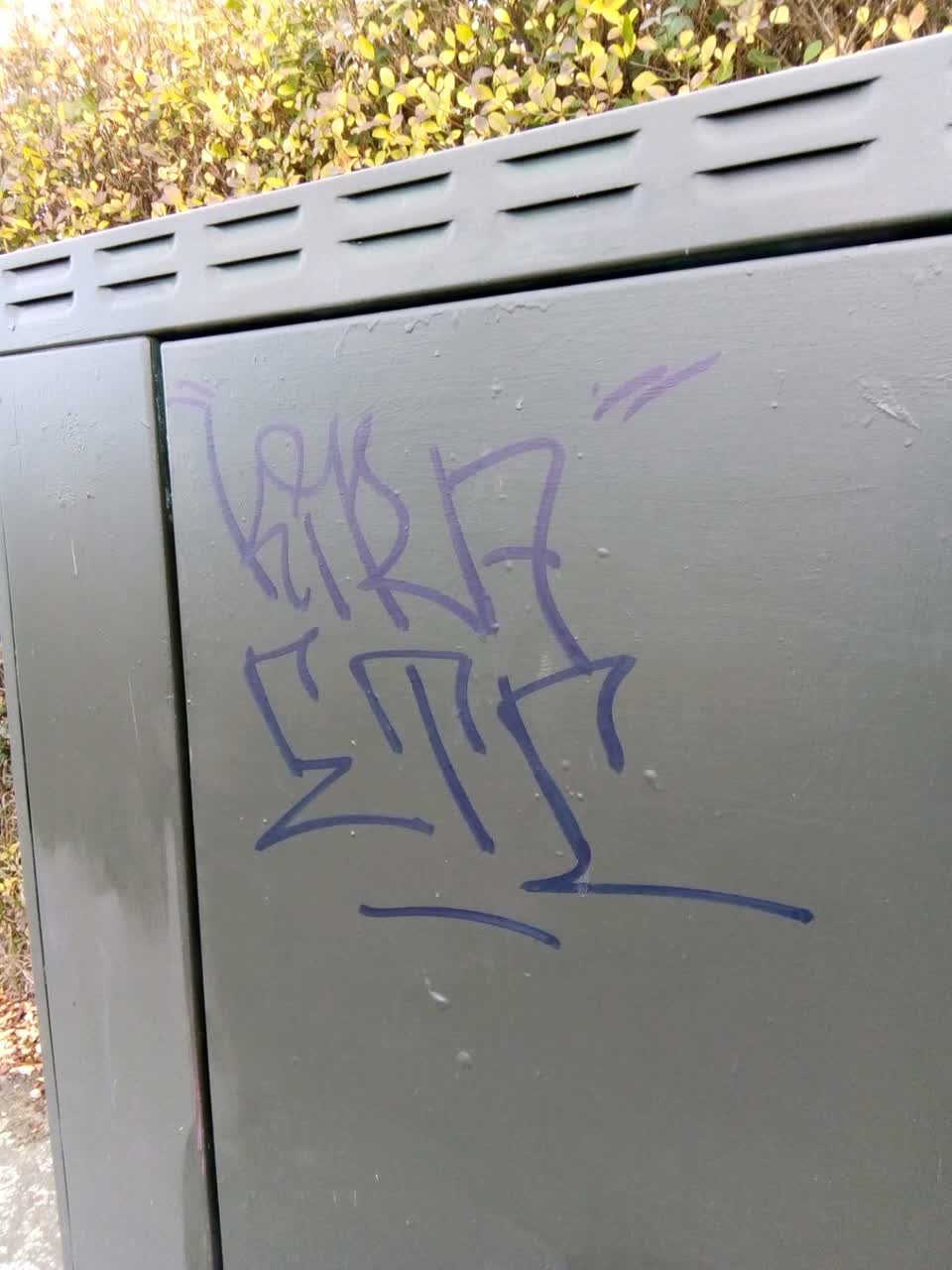 The photograph attached to this graffiti report