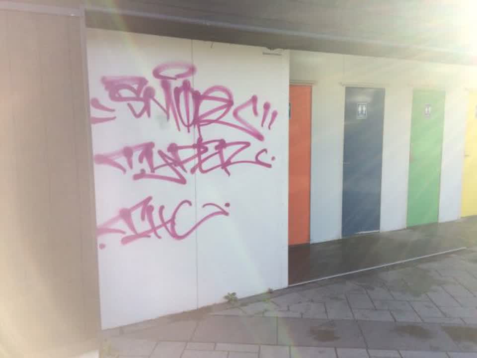 The photograph attached to this graffiti report