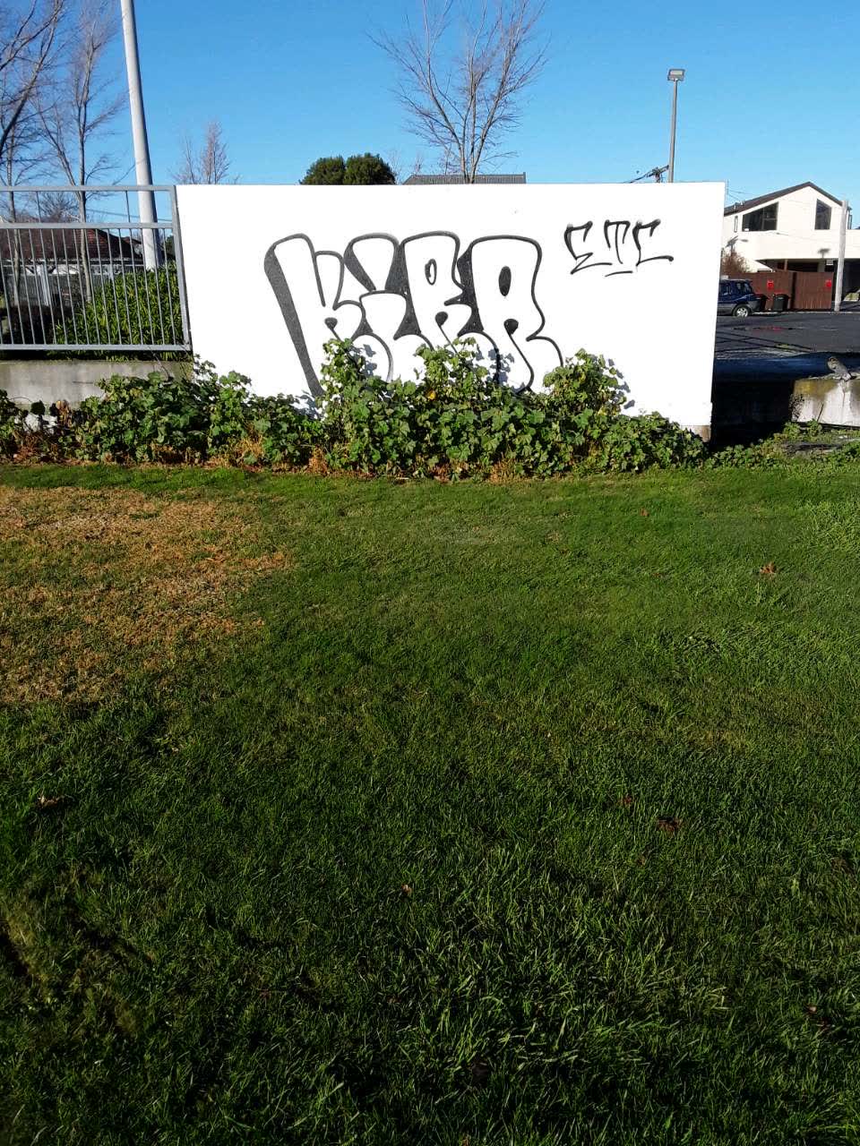 The photograph attached to this graffiti report