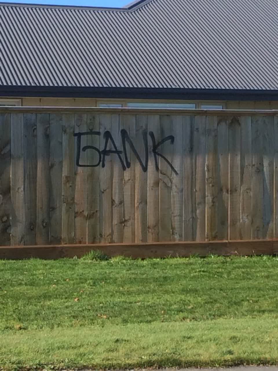 The photograph attached to this graffiti report