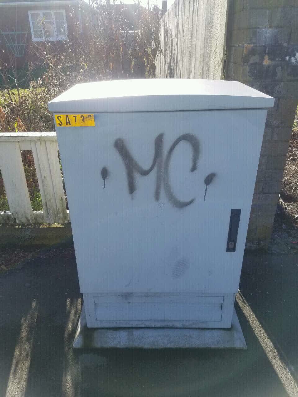 The photograph attached to this graffiti report