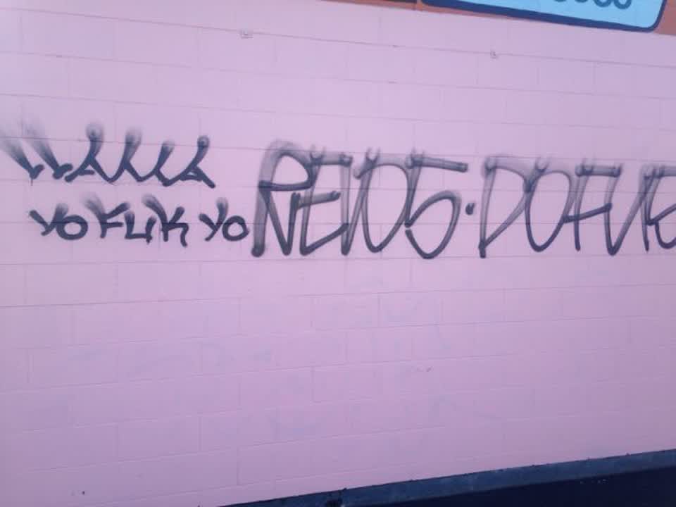 The photograph attached to this graffiti report