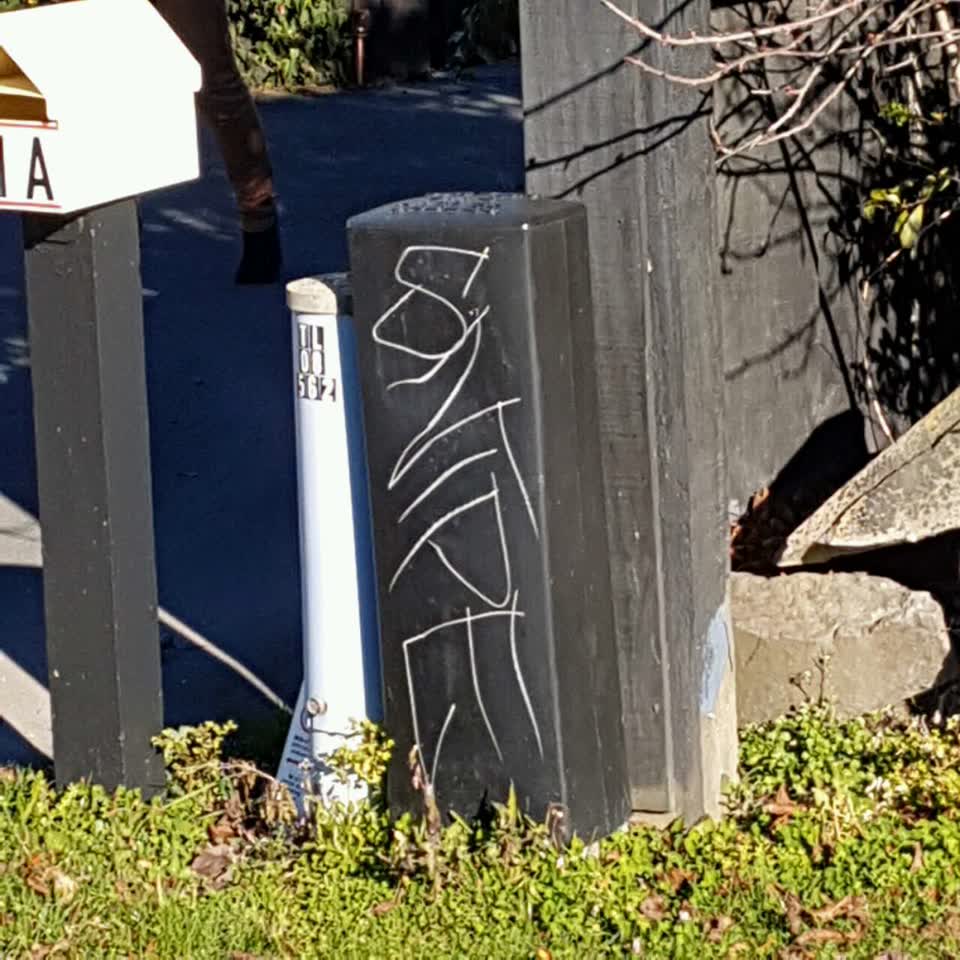 The photograph attached to this graffiti report