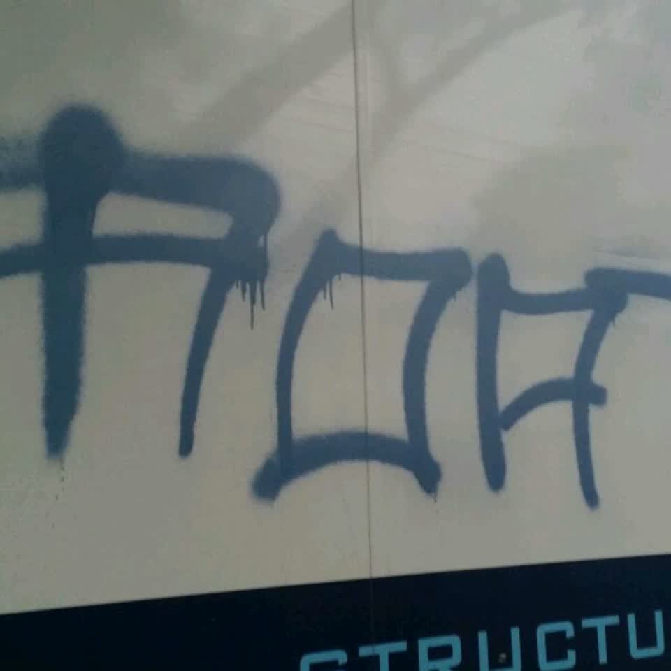 The photograph attached to this graffiti report