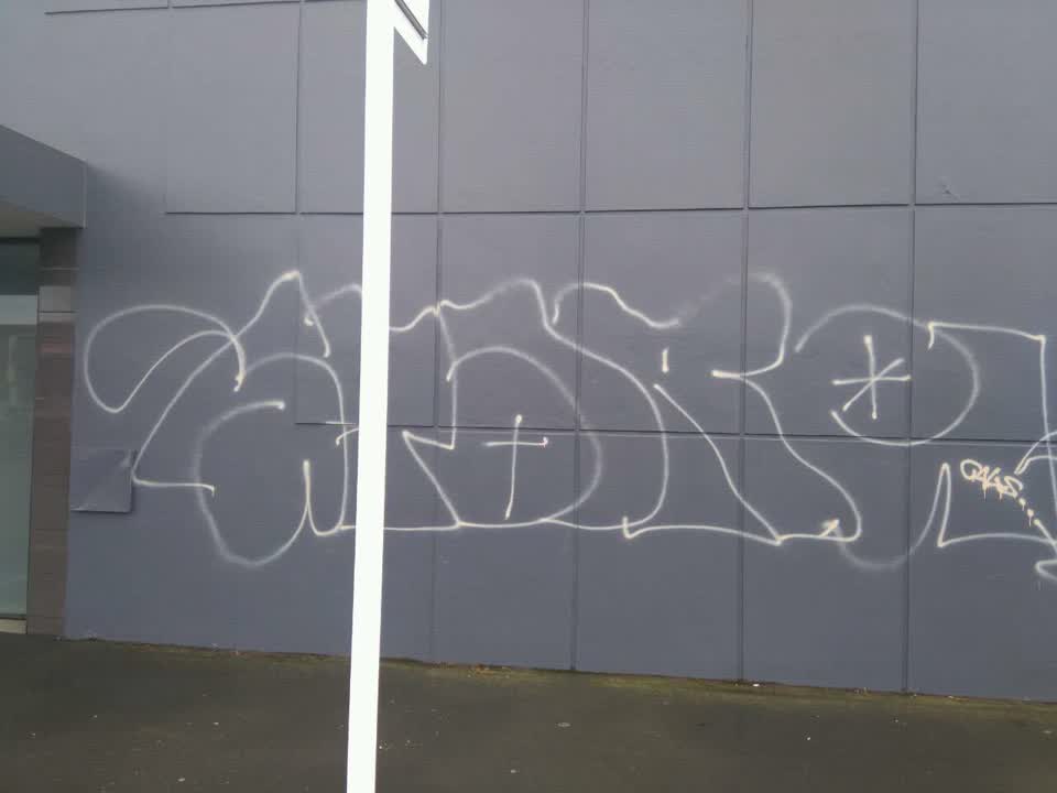 The photograph attached to this graffiti report