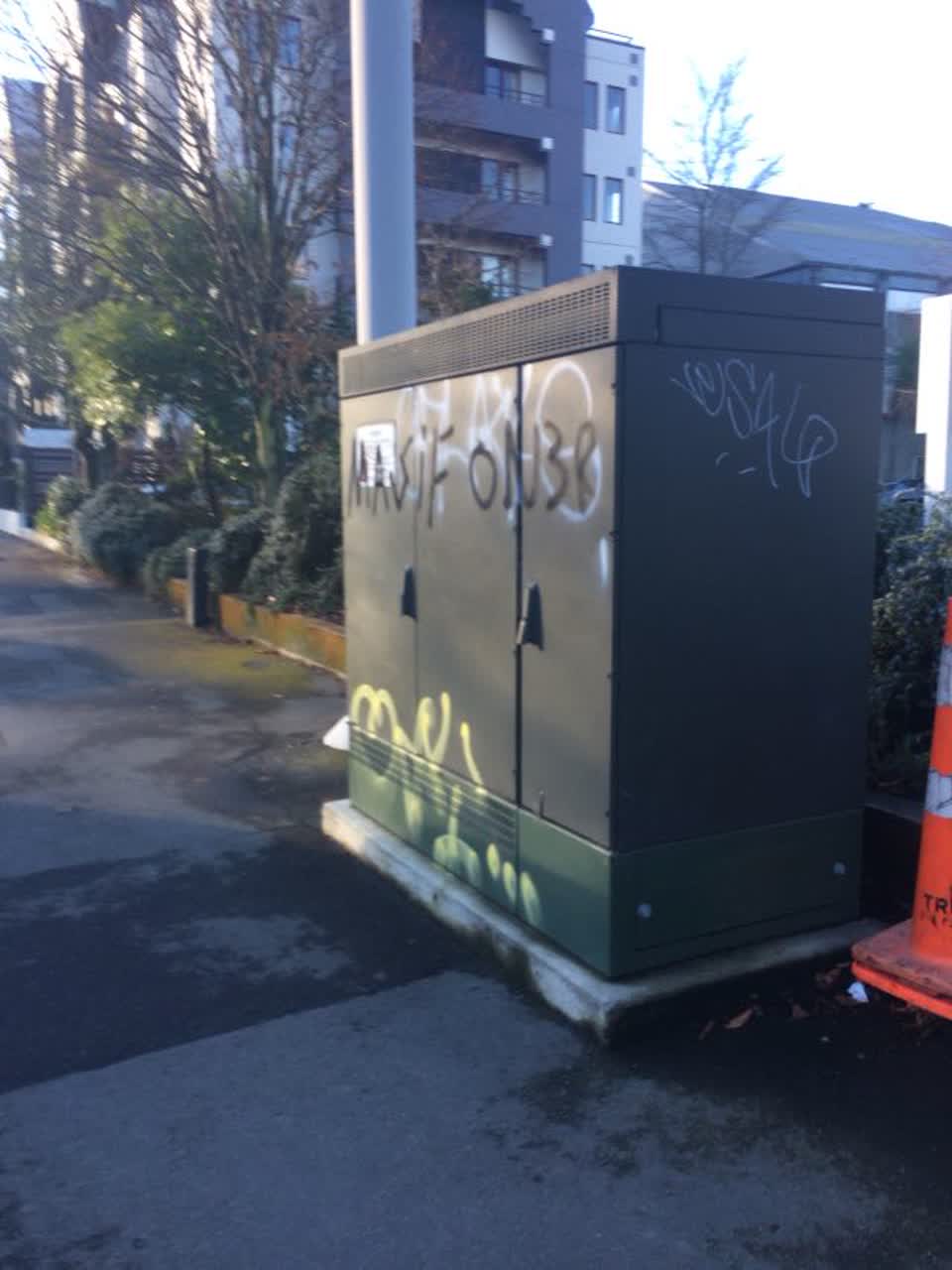 The photograph attached to this graffiti report