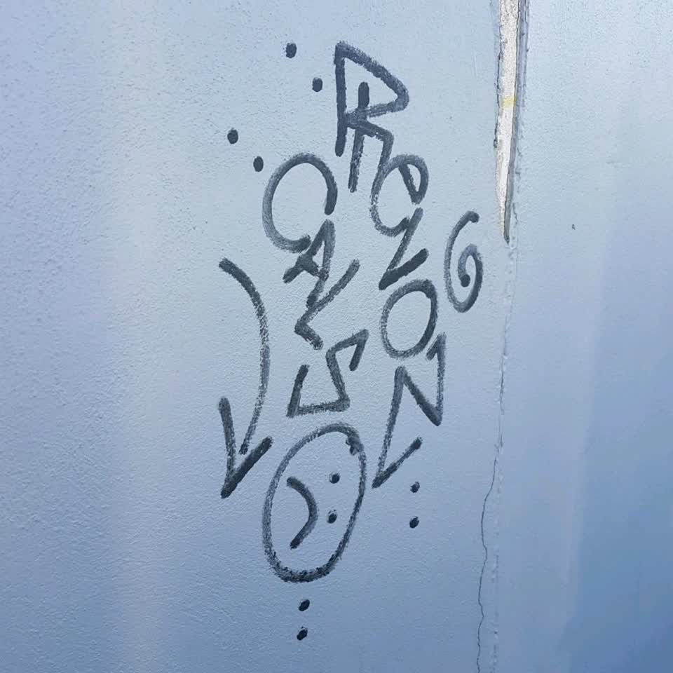 The photograph attached to this graffiti report