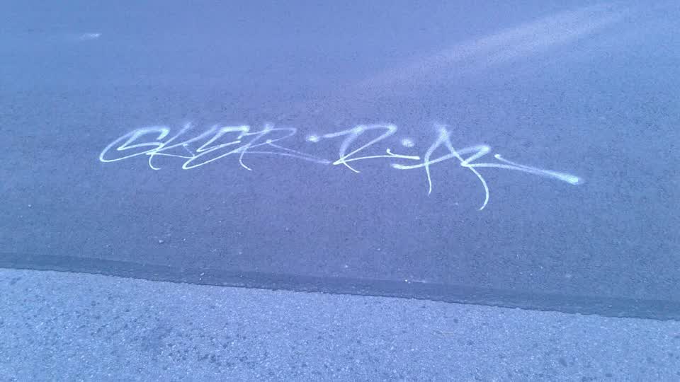 The photograph attached to this graffiti report