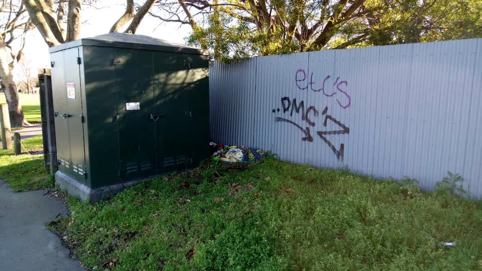 The photograph attached to this graffiti report