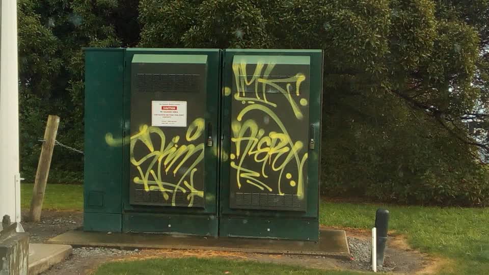 The photograph attached to this graffiti report