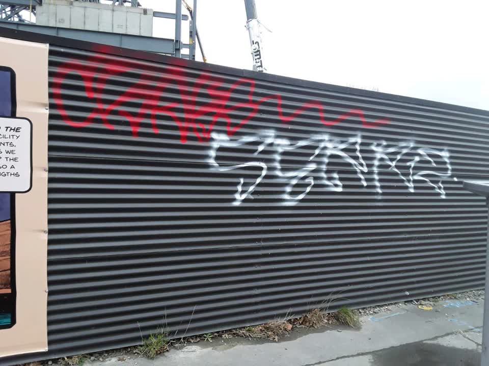 The photograph attached to this graffiti report