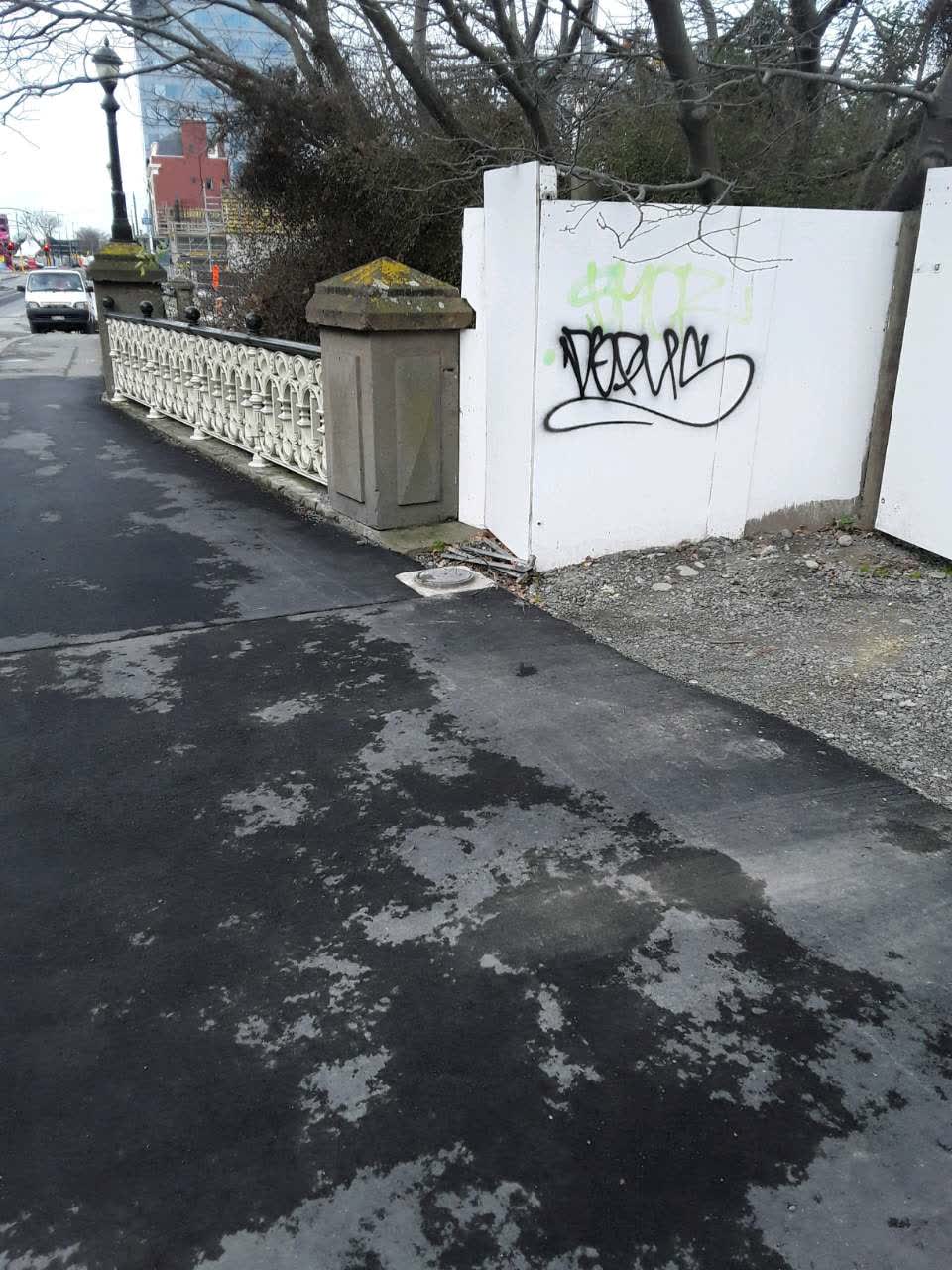The photograph attached to this graffiti report