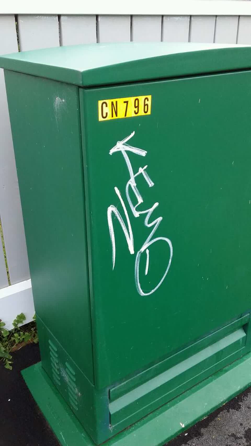 The photograph attached to this graffiti report