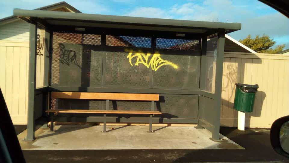 The photograph attached to this graffiti report