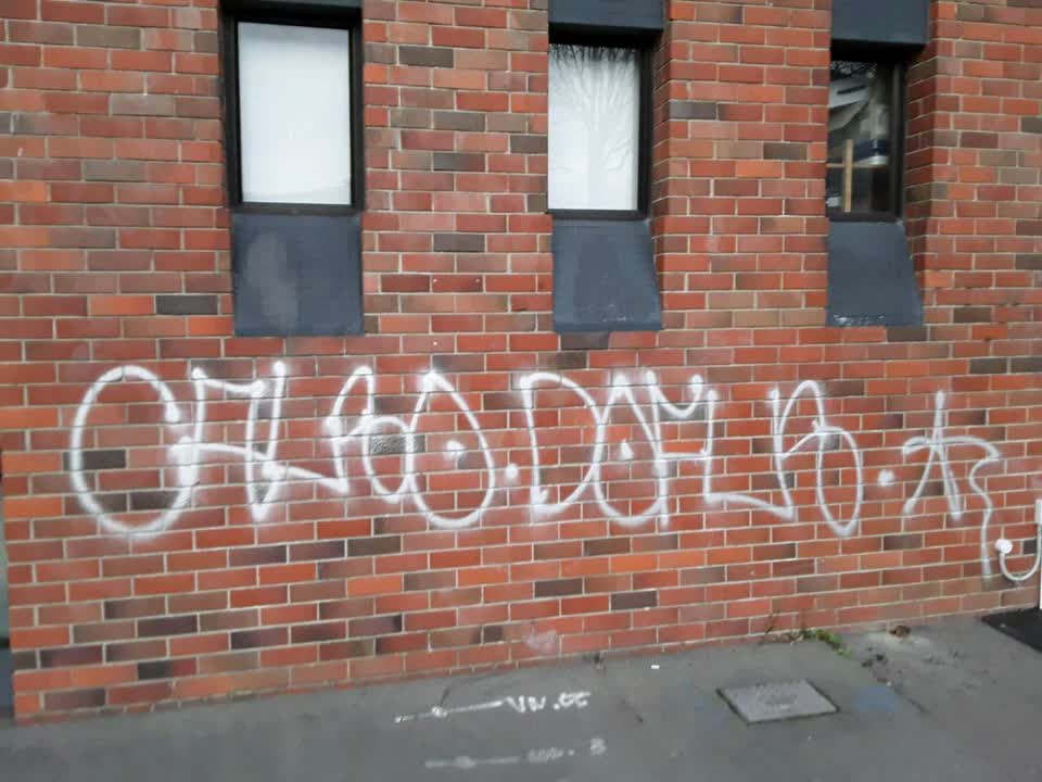 The photograph attached to this graffiti report