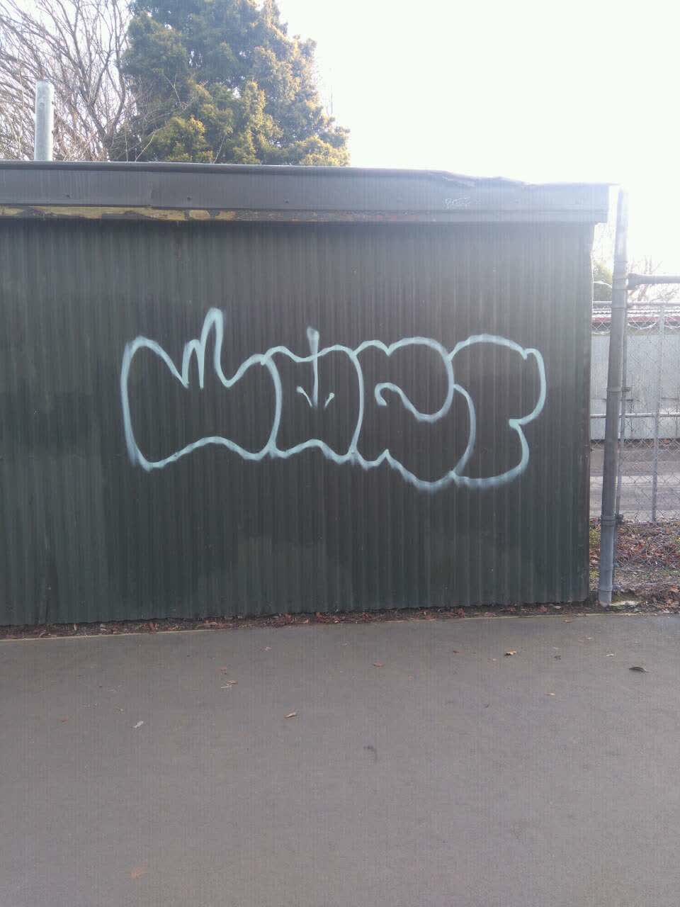 The photograph attached to this graffiti report