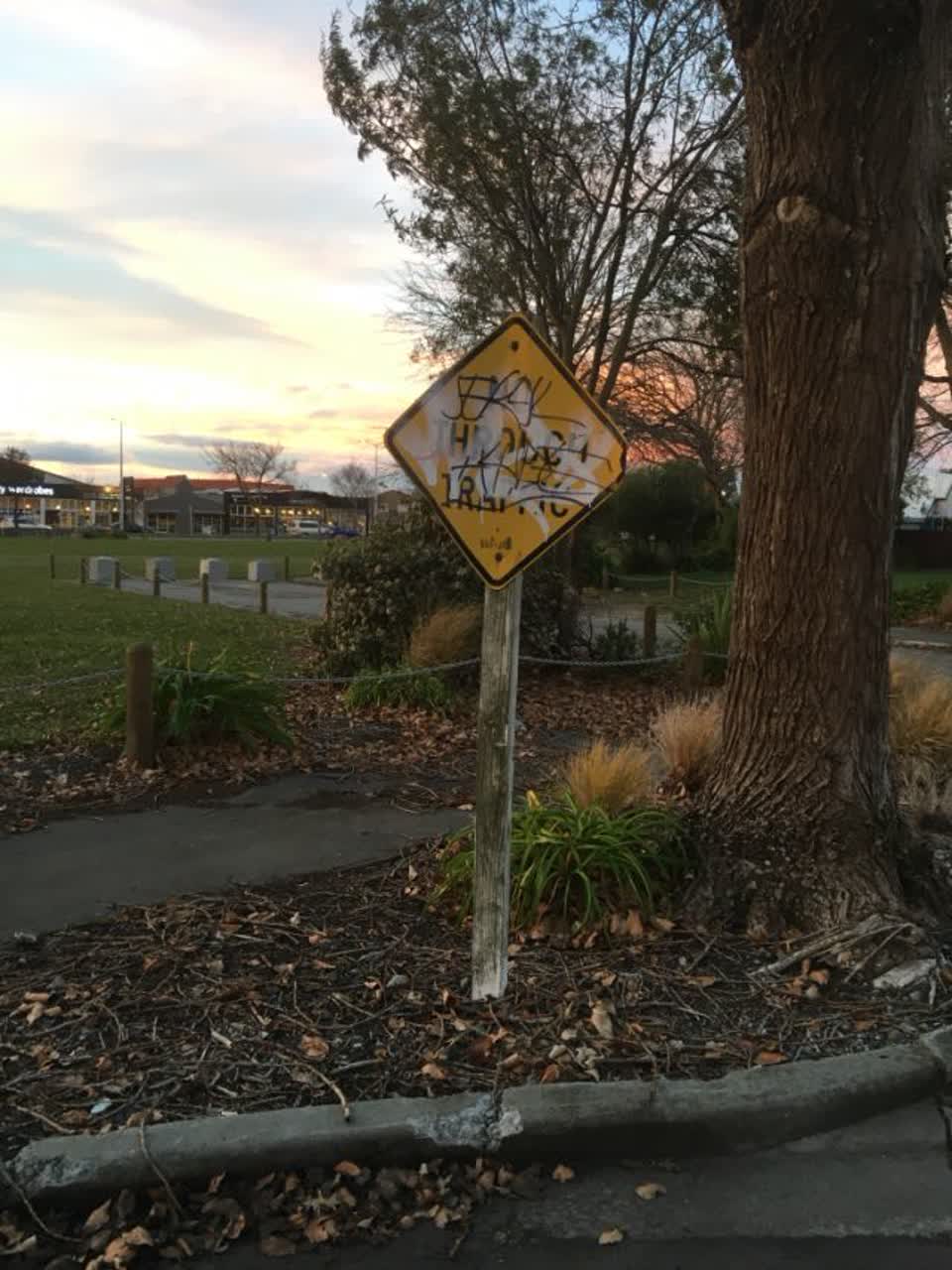The photograph attached to this graffiti report