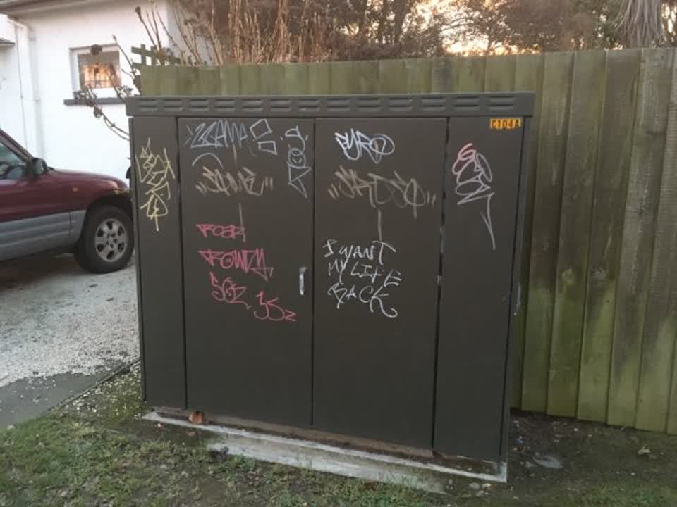 The photograph attached to this graffiti report