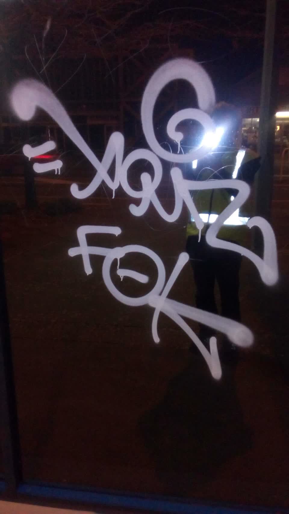 The photograph attached to this graffiti report