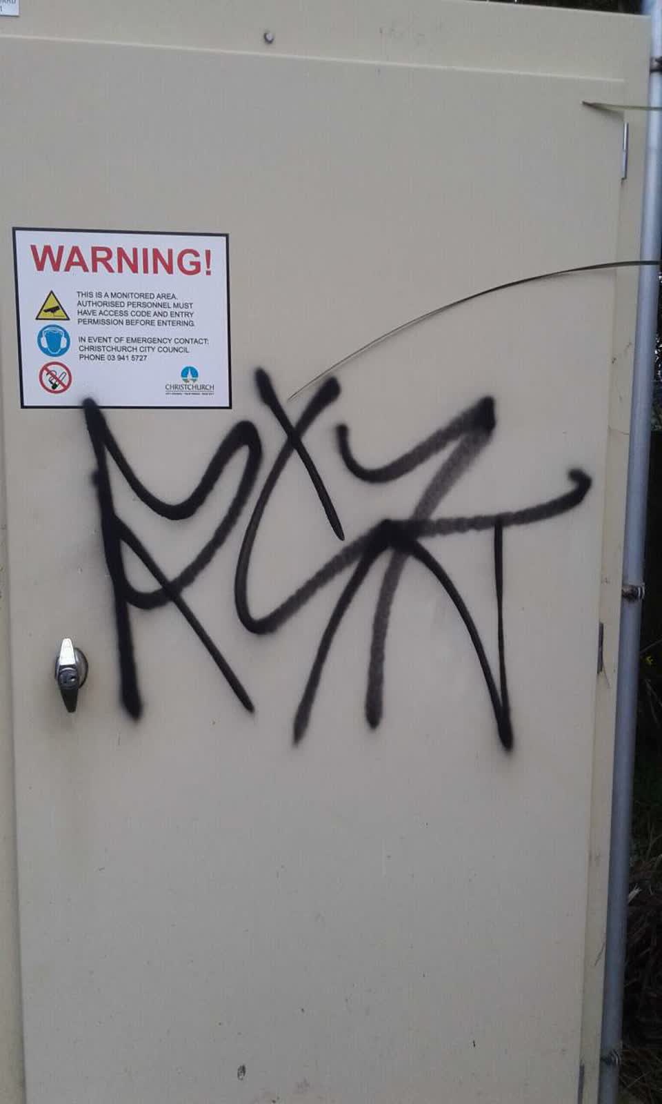 The photograph attached to this graffiti report